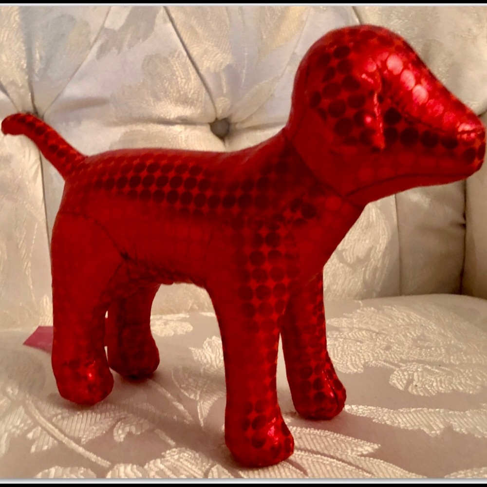 VICTORIA SECRET PINK RED SEQUINS DOG - Picture 2 of 4